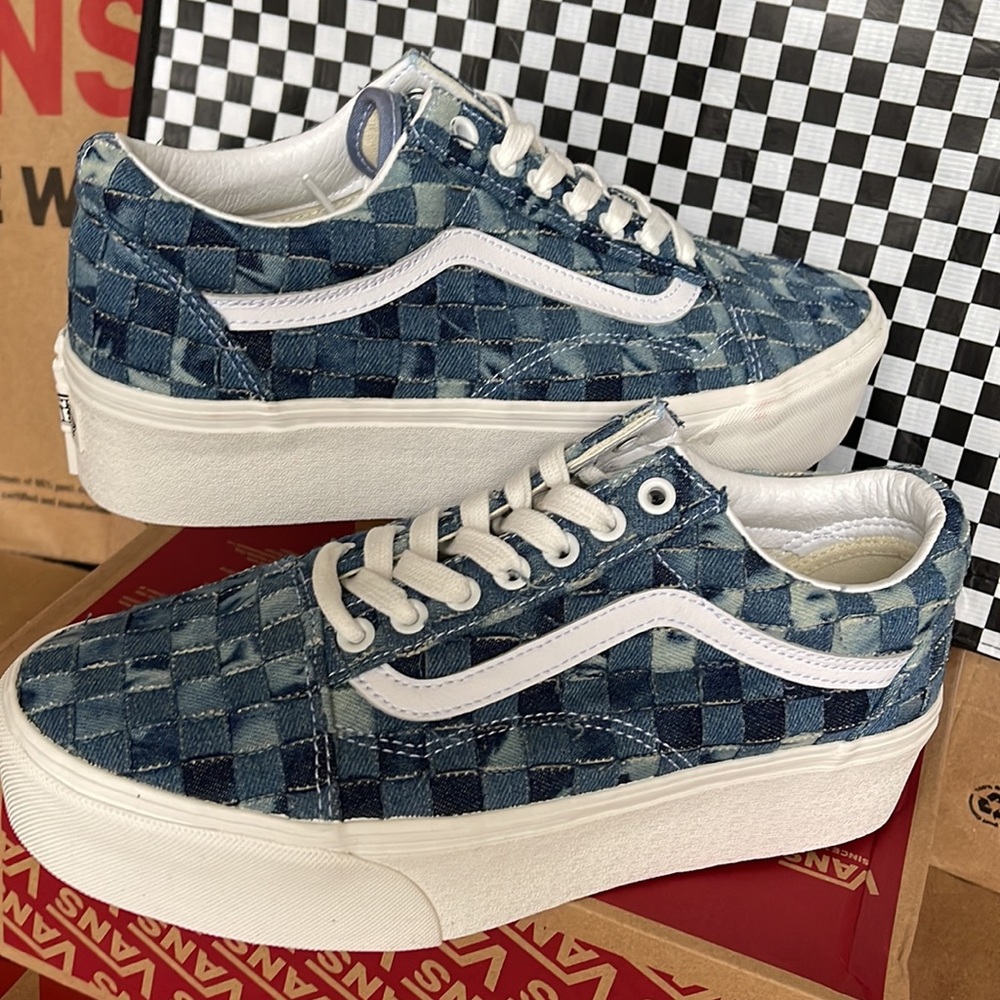 Vans Old Skool Stacked Platforms Woven Denim/Multi WMNS sneakers - Picture 11 of 16